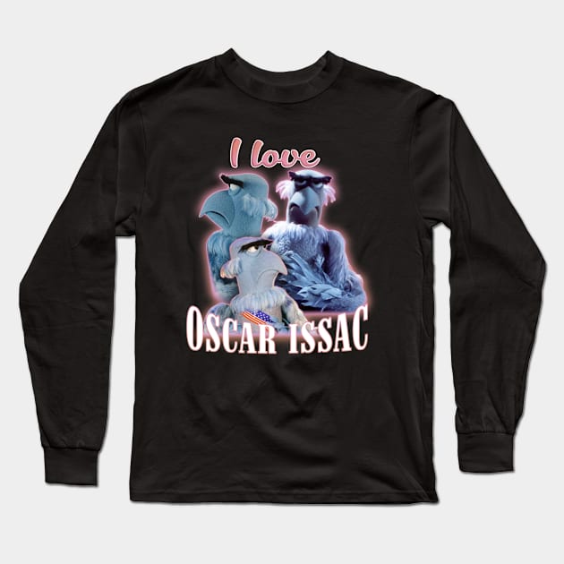 I Love Oscar Issac Collage Long Sleeve T-Shirt by Sacred The Threads